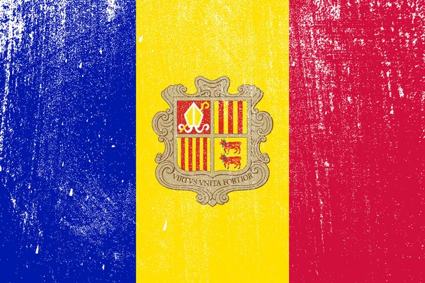 Grunge Bandera Colorida Andorra Vector Ilustración — Vector de stock