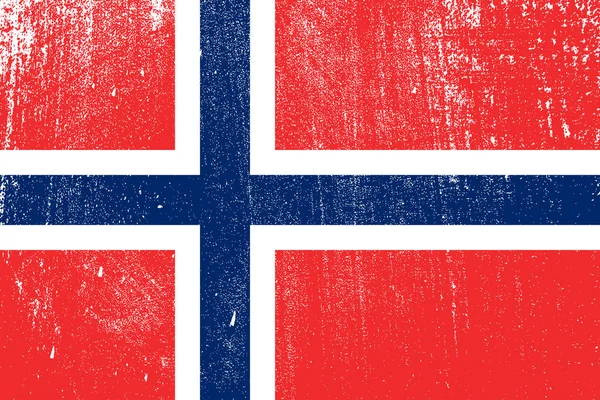 Гранж Барвисті Прапор Норвегії Вектор Ілюстрація — стоковий вектор