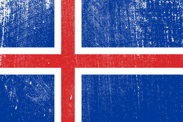 Гранж Барвисті Прапор Ісландії Вектор Ілюстрація — стоковий вектор