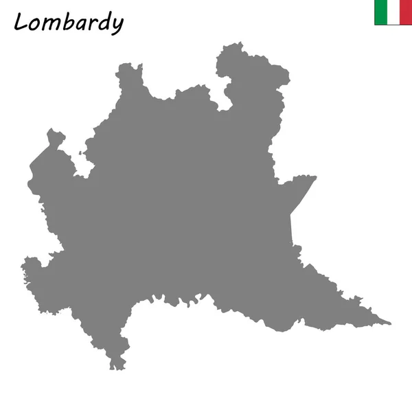 Mappa Alta Qualità Della Lombardia — Vettoriale Stock