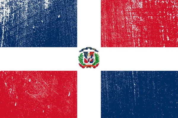 Grunge Bandera Colorida República Dominicana Vector Ilustración — Archivo Imágenes Vectoriales