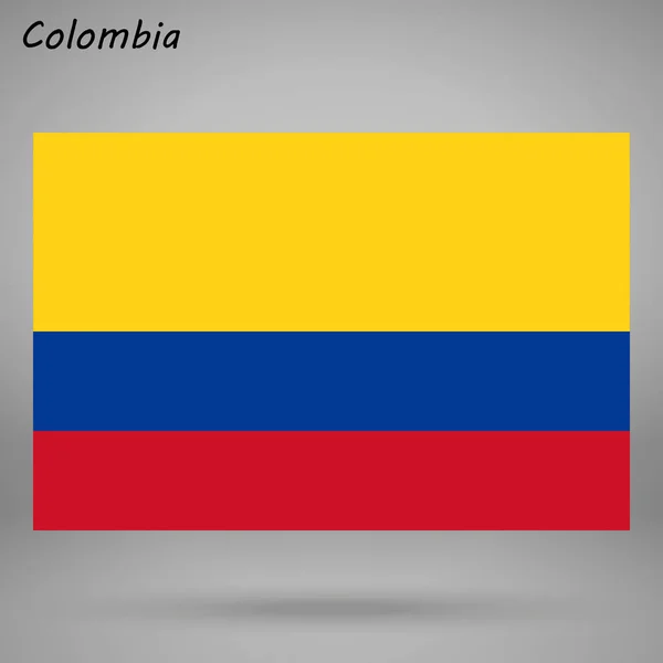 Colorida Bandera Colombia Vector Ilustración — Vector de stock