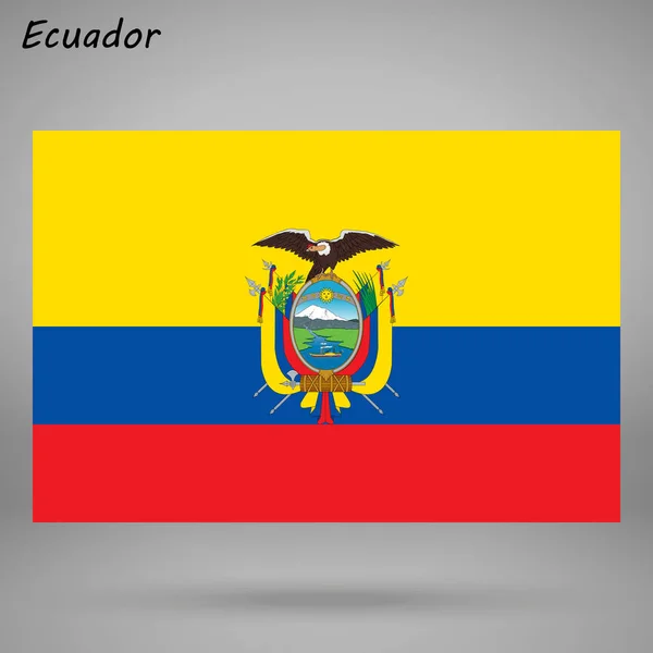 Colorida Bandera Ecuador Vector Ilustración — Vector de stock