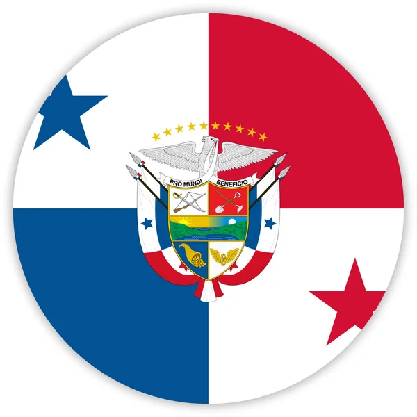 Ronde Van Kleurrijke Vlag Van Panama Vector Illustratie — Stockvector