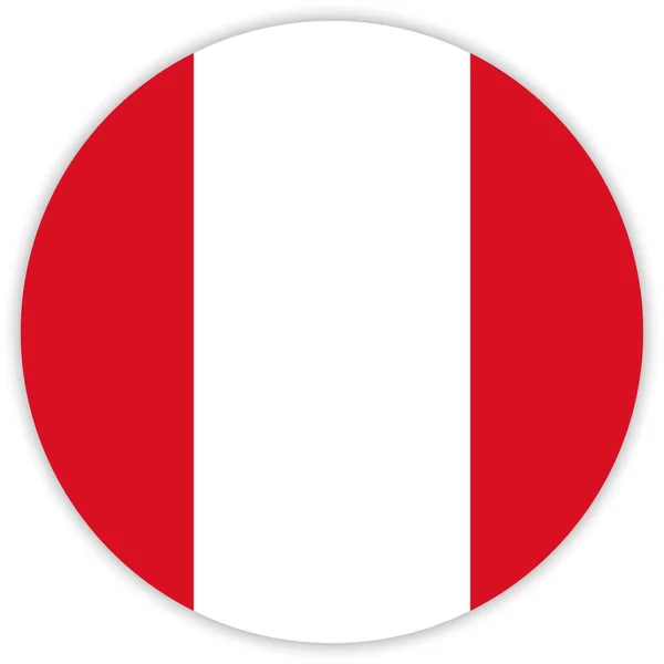 Kulaté Barevné Vlajka Peru Vektor Ilustrace — Stockový vektor