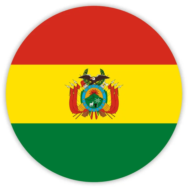 Bandera Redonda Bolivia Vector Ilustración — Vector de stock