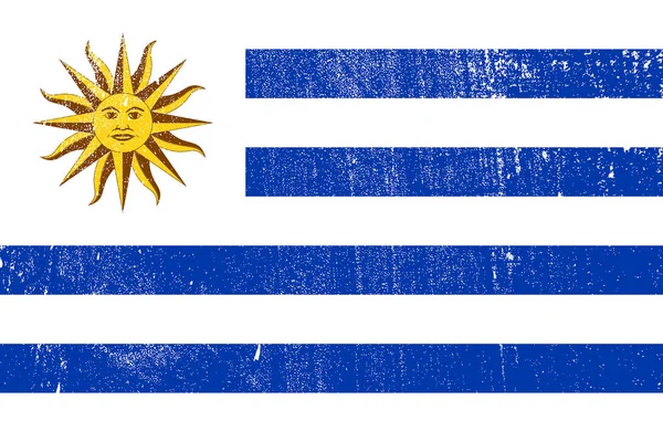 Grunge Kleurrijke Vlag Van Uruguay Vector Illustratie — Stockvector