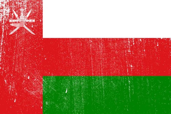 Grunge Colorful Flag Oman Vector Illustration — Stock Vector