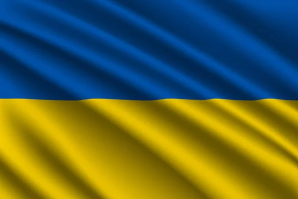 Schöne Bunte Wehende Fahne Der Ukraine Vektor Illustration — Stockvektor