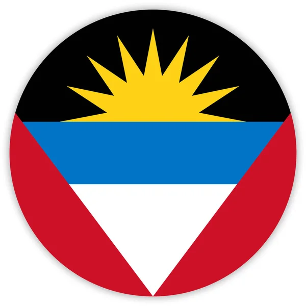 Ronde Van Kleurrijke Vlag Van Antigua Barbuda Vector Illustratie — Stockvector