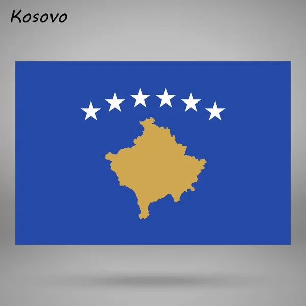 Bandeira Colorida Kosovo Vetor Ilustração —  Vetores de Stock