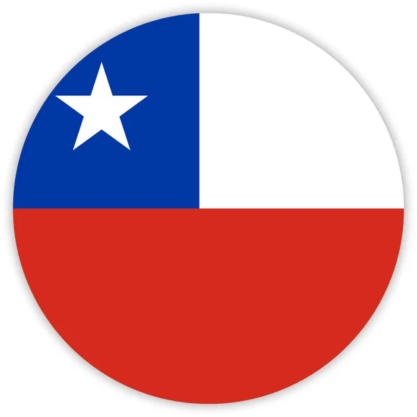 Bandiera Rotonda Colorata Del Cile Vettore Illustrazione — Vettoriale Stock