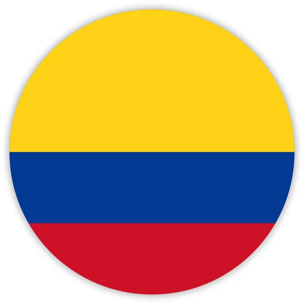 Bandera Colorida Redonda Colombia Vector Ilustración — Vector de stock