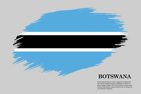 Grunge Estilo Bandera Botswana Cepillo Fondo Vector Ilustración — Vector de stock