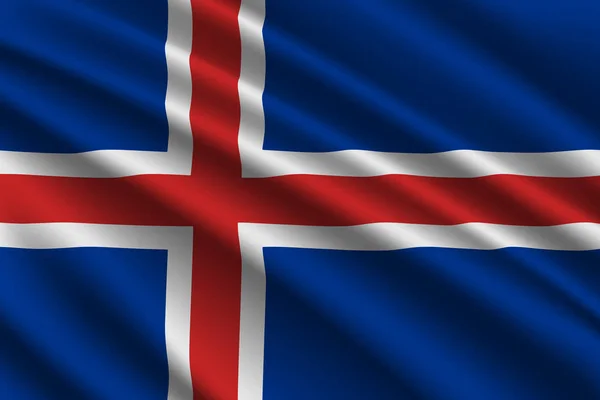 Gyönyörű Színes Hullámzó Zászlaja Izland Vektor Ábra — Stock Vector