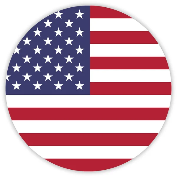 Redondo Bandeira Colorida Estados Unidos América Vetor Ilustração —  Vetores de Stock