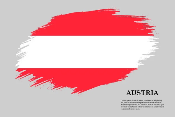 Grunge Stil Flagge Von Österreich Pinselstrich Hintergrund Vektor Illustration — Stockvektor