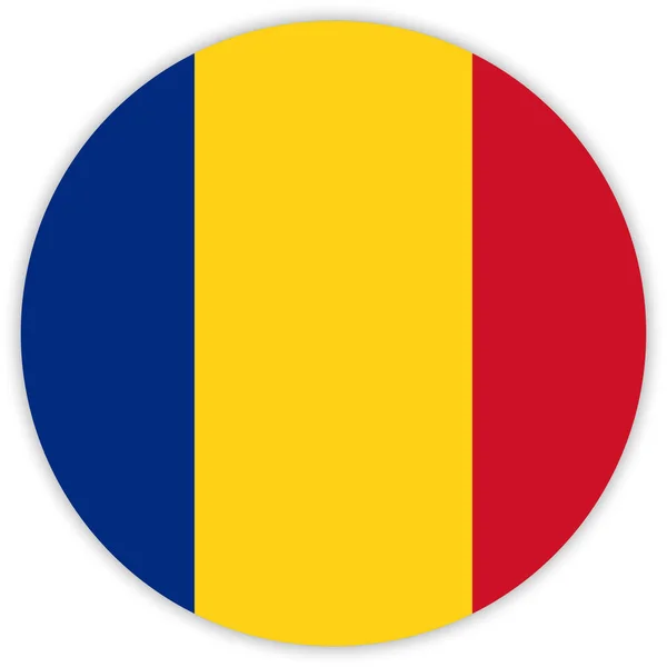 Drapeau Rond Coloré Tchad Vecteur Illustration — Image vectorielle