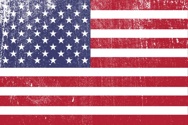 Grunge Bandeira Colorida Estados Unidos América Vetor Ilustração —  Vetores de Stock