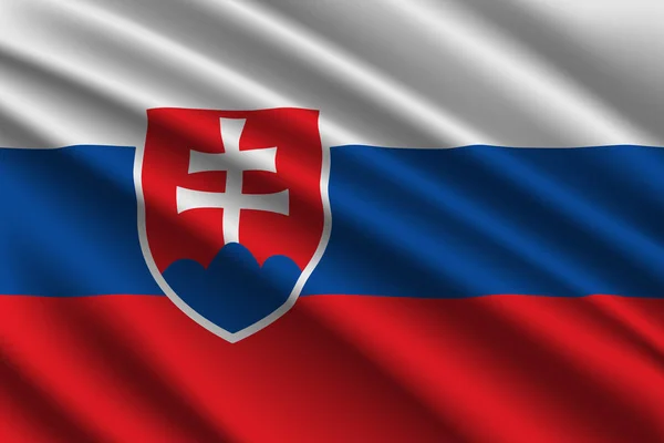 Vackra Färgglada Viftande Flagga Slovakien Vektor Illustration — Stock vektor