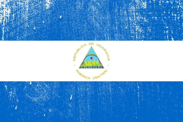 Grunge Bandeira Colorida Nicarágua Vetor Ilustração —  Vetores de Stock