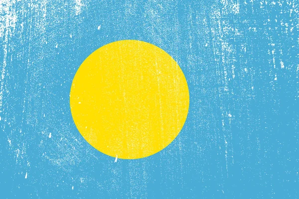 Grunge Barevná Vlajka Palau Vektor Ilustrace — Stockový vektor