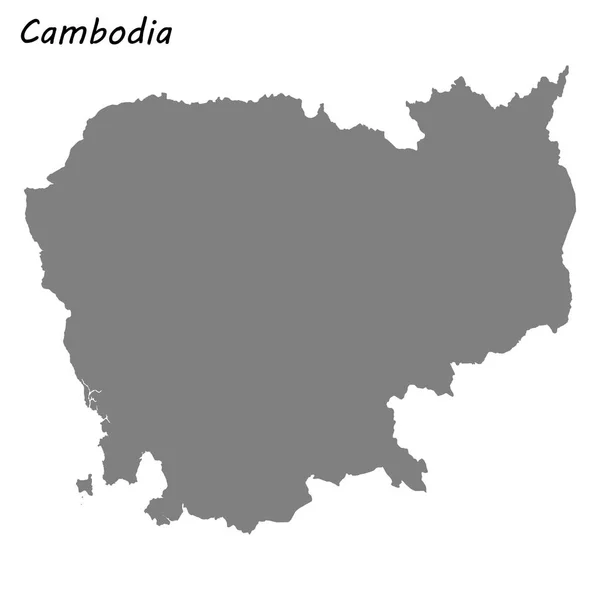 Carte Haute Qualité Cambodge — Image vectorielle