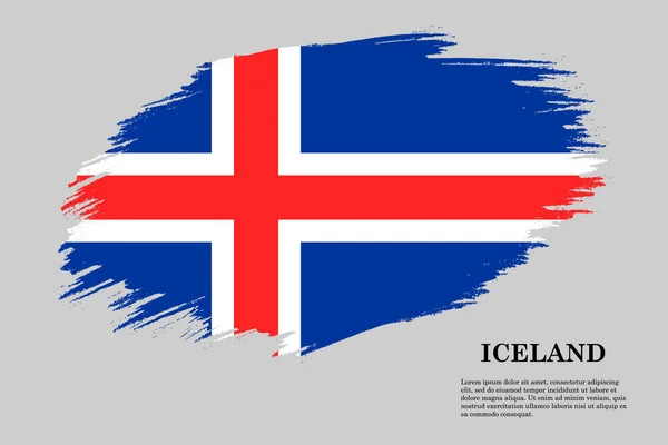 Grunge Στυλ Σημαία Της Ισλανδίας Ιστορικό Εγκεφαλικού Επεισοδίου Βούρτσα Διάνυσμα — Διανυσματικό Αρχείο