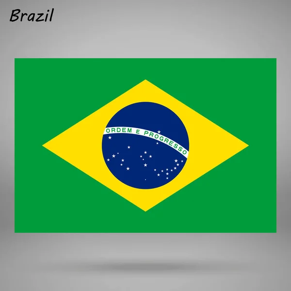 Bandera Colorida Brasil Vector Ilustración — Vector de stock