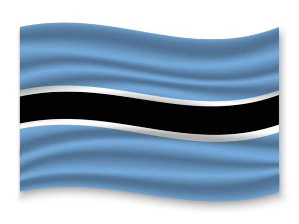 Beautiful Colorful Waving Flag Botswanwa Isolated White Background Vector Illustration — Stock Vector