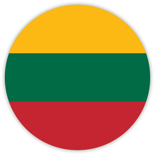 Okrągłe Kolorowe Flagę Litwa Wektor Ilustracja — Wektor stockowy