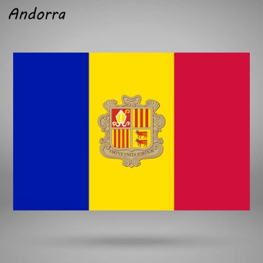 Andorra, vektör, illüstrasyon renkli bayrak  