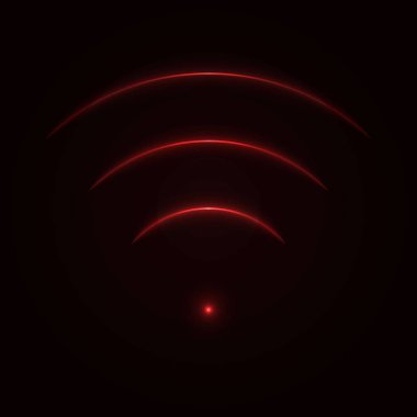 Glow neon wifi işareti. Vektör çizim