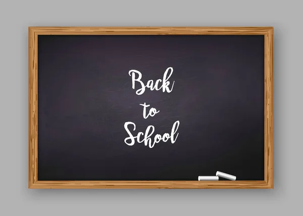 Back School Text Chalkboard Vector Illustration — Stock Vector