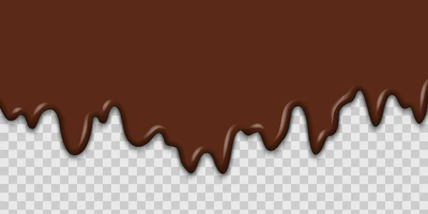 透明な背景に滴下溶かしたチョコレート — ストックベクタ