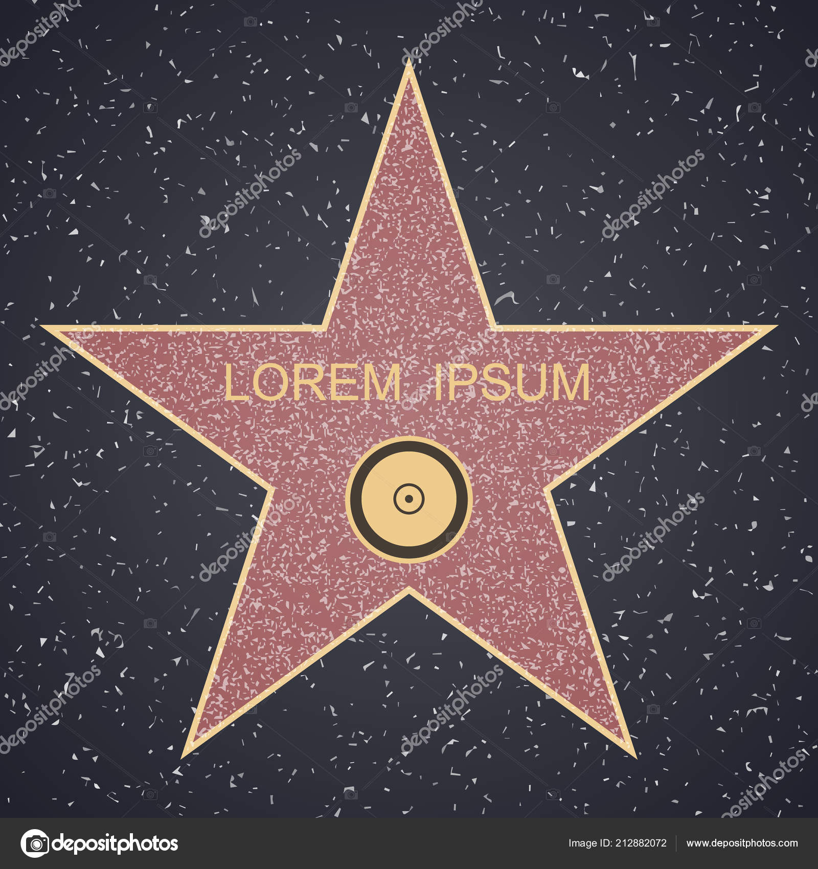 Walk Fame Stern Blanko Vorlage Auf Quadratischem Granit Hintergrund