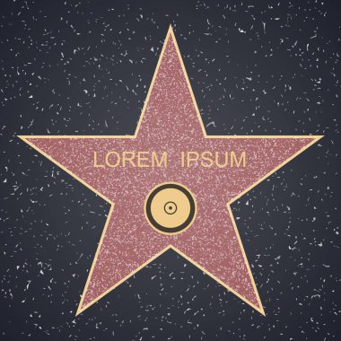 Şöhret kaldırımı. Granit kare arka plan, kişisel başarıları iz üzerinde yıldız boş şablon