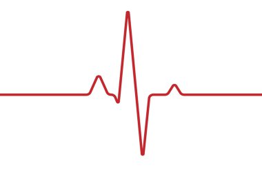 Beyaz arka plan üzerinde izole kalp kardiyogram. EKG kalp nabız ile