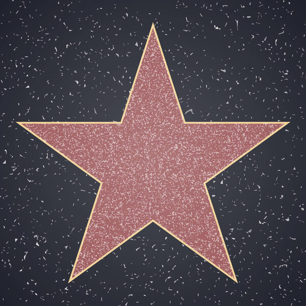Walk Of Fame. star blank template on granite square background, sign of personal achievements