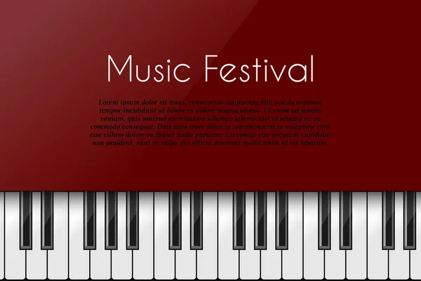 Fondo Musical Con Teclado Piano Plantilla Diseño Póster — Vector de stock