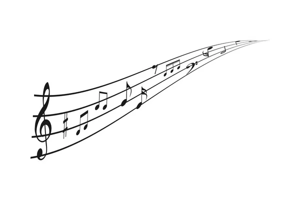 音符で抽象的な音楽の背景 — ストックベクタ