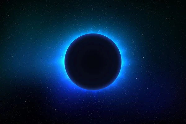 Space background with total solar eclipse