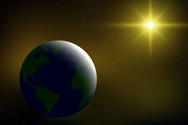 Реалістичний Космічний Фон Планетою Земля Всесвіті — стоковий вектор