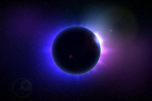 Космічний Фон Загальним Сонячним Затемненням — стоковий вектор