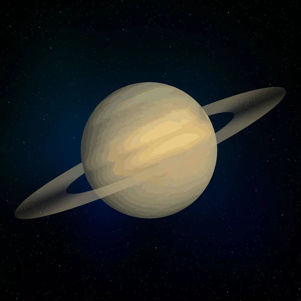 Saturno Realistico Pianeta Del Sistema Solare Illustrazione Vettoriale — Vettoriale Stock