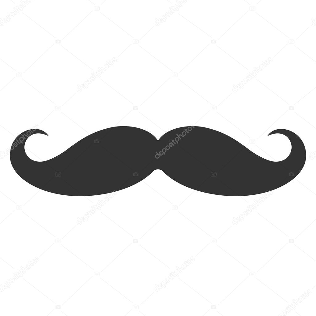 Simple mustache icon. Vector illustration