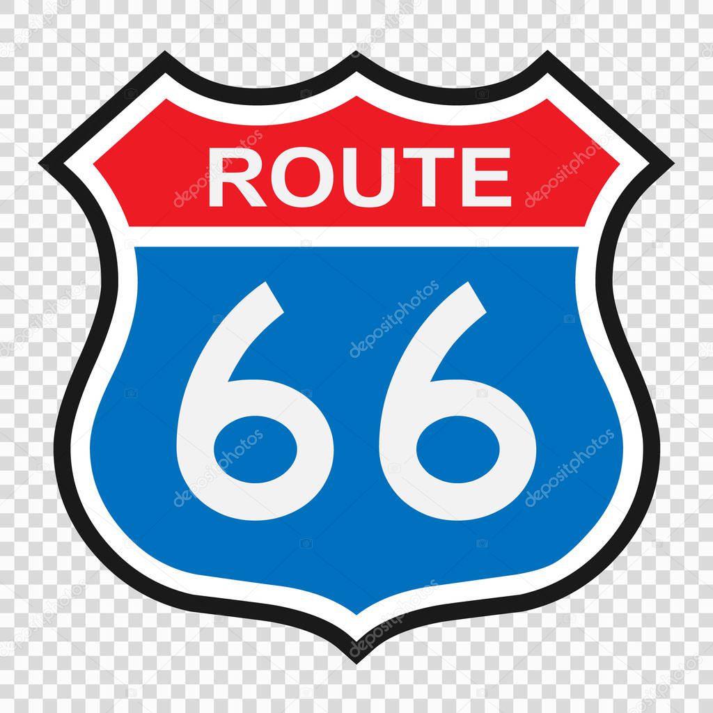 US route 66 sign, shield sign with route number