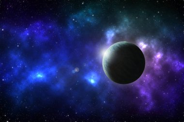 Alan arka plan. gezegen ile fraktal Bulutsusu. 