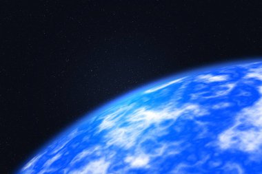 Gezegen Horizon derin uzayda. Alan arka plan