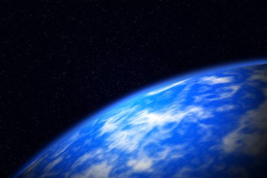 Gezegen Horizon derin uzayda. Alan arka plan